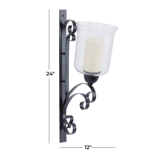 24" Black Traditional Wall Sconce